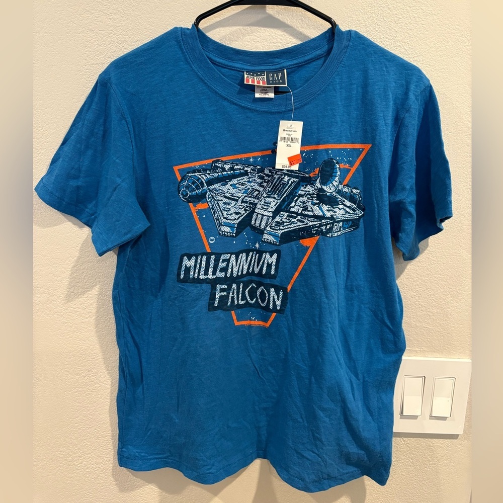 Deadstock Junk Food x Gap Kids Star Wars Millennium Falcon T-shirt XXL - Picture 3 of 12